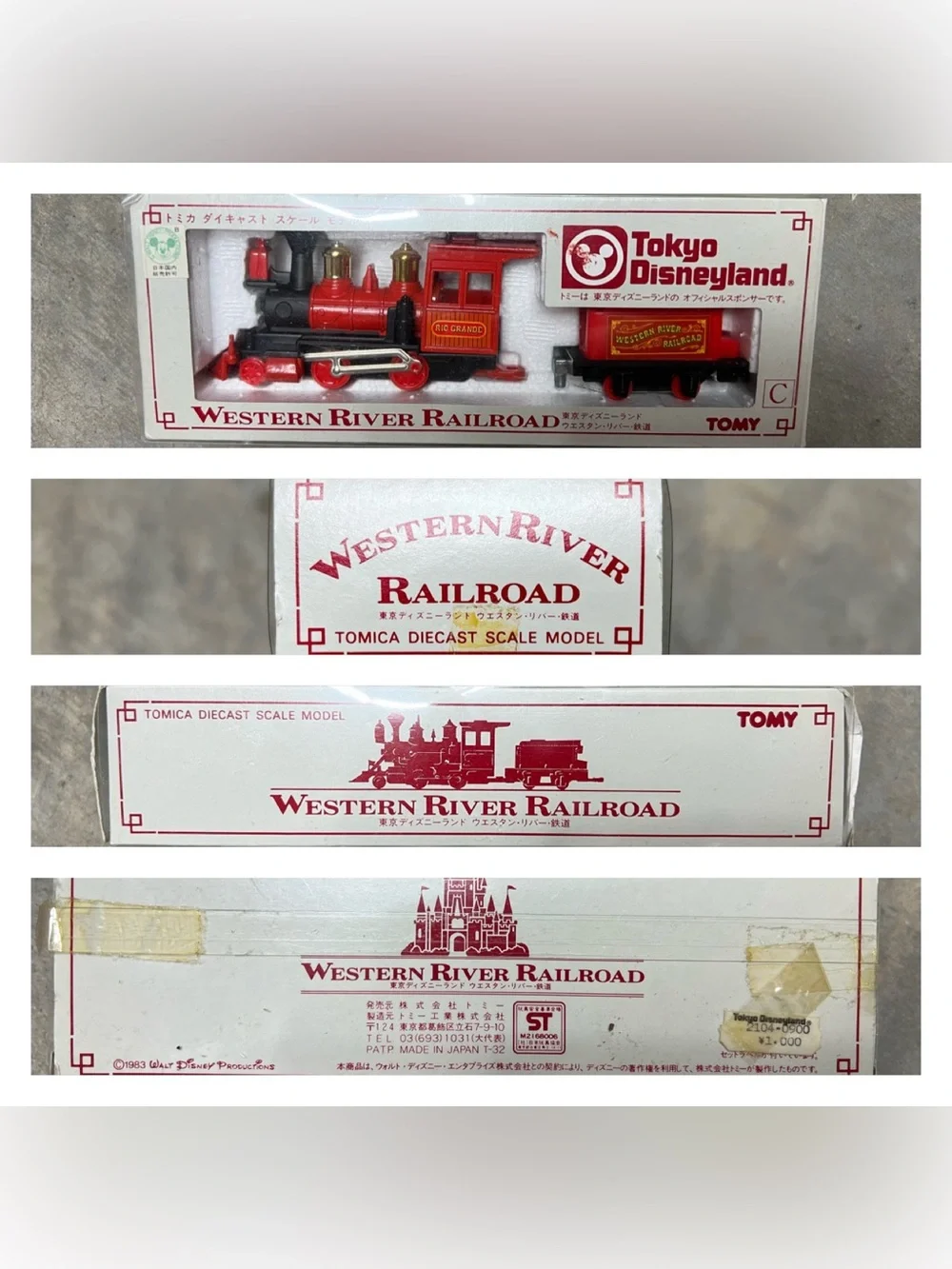 Vintage Collectible Tokyo Disneyland Western River Railroad Diecast Train Set